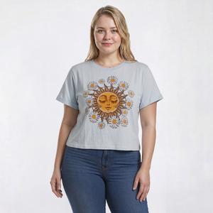 Juniors Plus Attitude Not Included Roll Cuff Cropped Graphic Tee